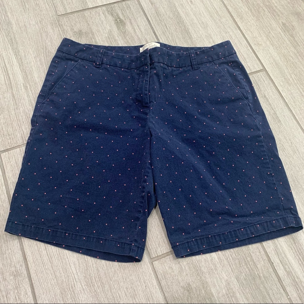 J Crew blue polka dots bermuda shorts